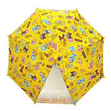 アンパンマン 手開き傘 40cm アルファベット/イエロー 子供用雨傘 キッズアンブレラ 森本産業【ラッピング不可商品】【送料無料 沖縄・一部地域を除く】